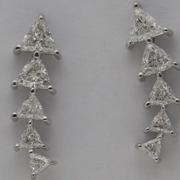 18K White Diamond Earrings (1.64 Ct G Si2 ) C19000388 - Picture 5 of 5